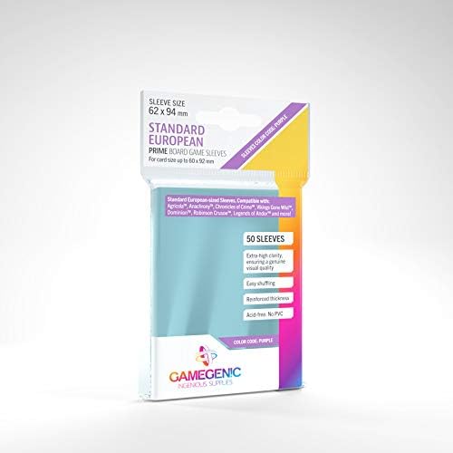 GAMEGEN!C - Prime Standard European-Sized Sleeves 62 x 94 mm (50), Colour Clear (GGS10049ML)