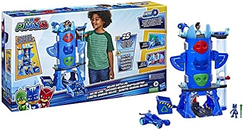 PJ MASKS F2101 Deluxe Battle HQ Preschool Toy, Headquarters Playset with 2 Action Figures and Vehicle for Kids Ages 3 and Up