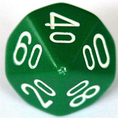 Chessex Polyhedral 7-Die Opaque Dice Set - Green with White