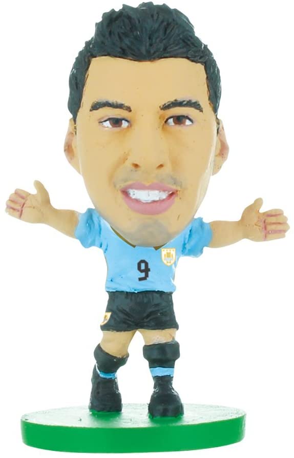 SoccerStarz Uruguay International-Figur mit Luis Suarez in Uruguays Ho