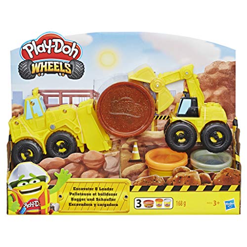 Play-Doh Kitchen Creations Delightful Donuts Set with 4 Colours & Wheels Excavat