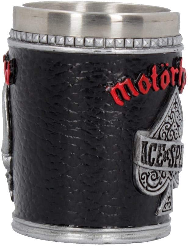 Nemesis Now B4122M8 Motorhead Schnapsglas 7 cm schwarz, Harz mit Edelstahleinsatz, 35 Milliliter