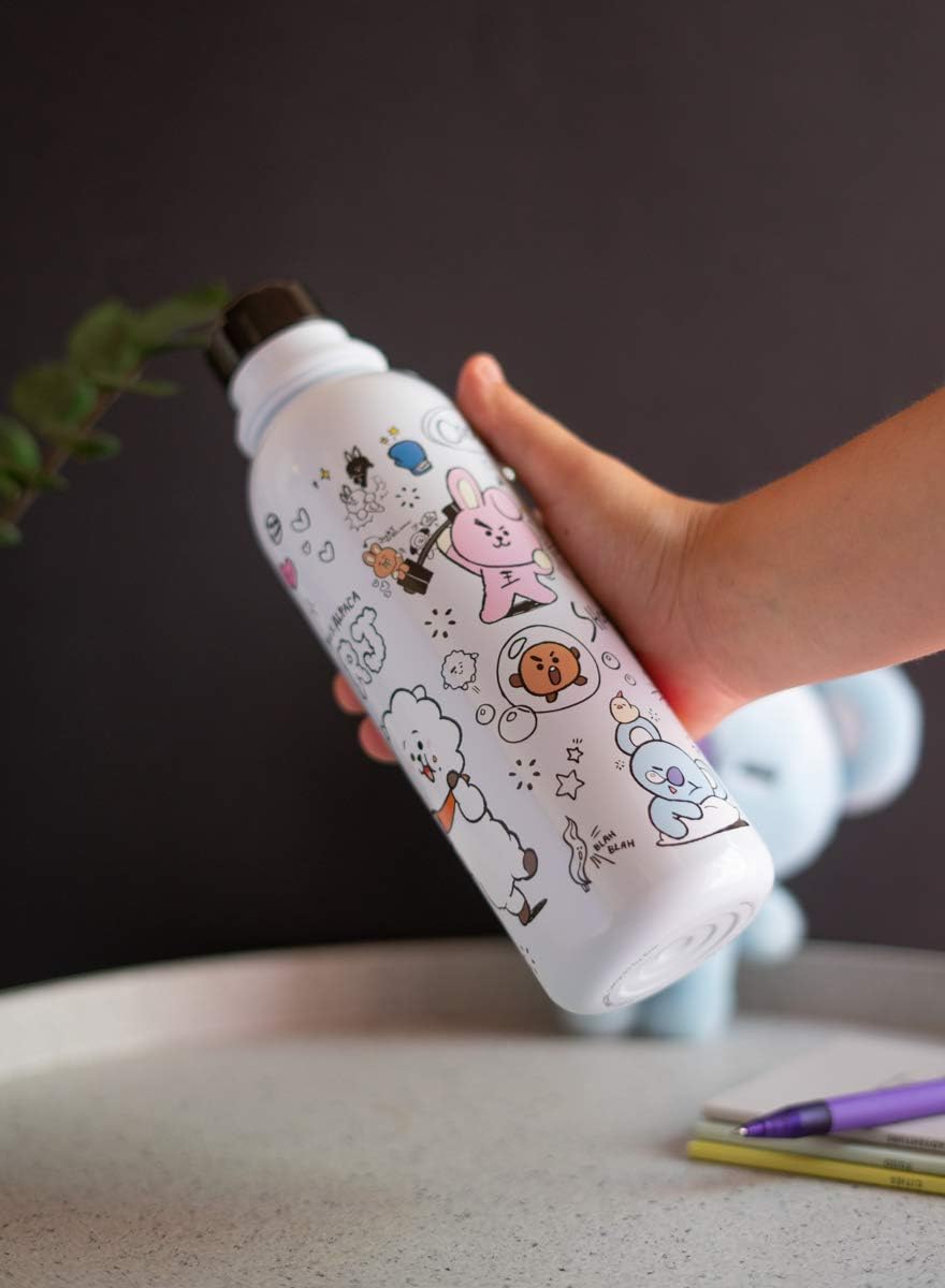 Grupo Erik BT21 Official Merchandise Water Bottle-Sports Bottle-500ml / Stainless Steel, Vacuum Insulated Water Bottle