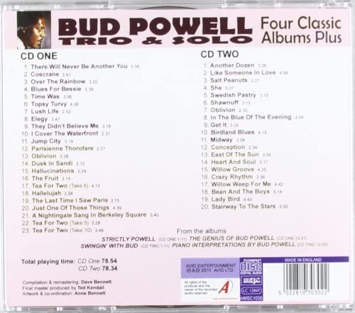 Bud Powell - Four Classic Albums Plus (Strictly Powell / The Genius Of Bud Powell / Swingin With Bud / Piano Interpretations By Bud Powell) [Audio CD]