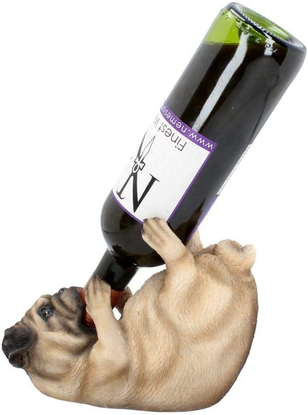 Nemesis Now Guzzlers - Pug Wine Bottle Holder (21cm Fawn)