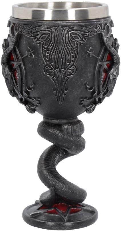 Nemesis Now Baphomet Goblet 16cm, Resin w/Stainless Steel, Black