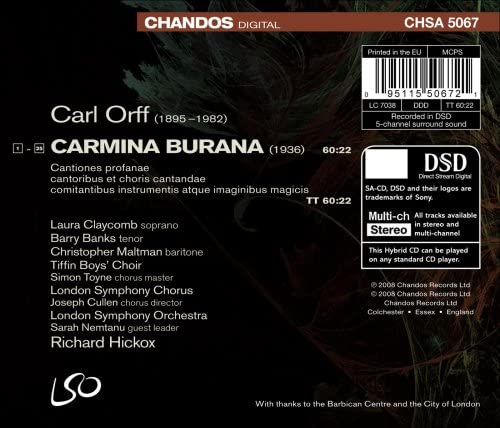 Orff: Carmina Burana [Audio CD]