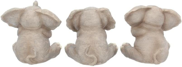 CIME Home Three Baby Elephants Figurine 8cm Grey