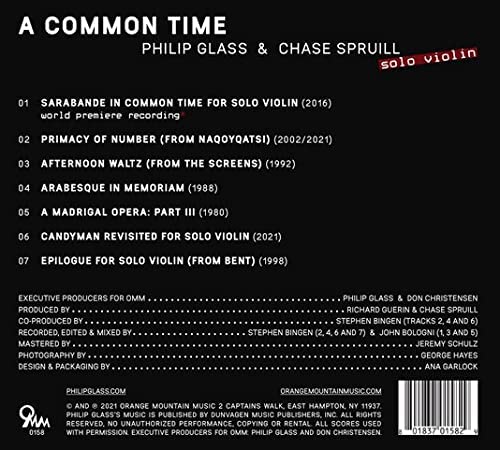 Glass: A Common Time [Chase Spruill] [Orange Mountain: OMM0158] [Audio CD]