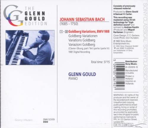 Bach: Goldberg Variations, BWV 988 - 1981 Digital recording [Audio CD]