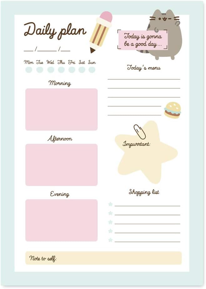 Pusheen Foodie Weekly Planner A5 | Desk Calendar | Family Calendar