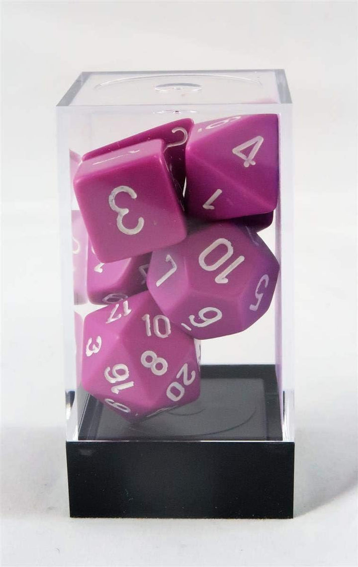 Chessex CHX25427 Dice-Opaque Light Purple/White Set