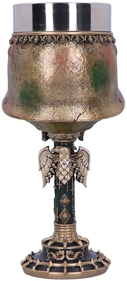 Nemesis Now offiziell lizenzierter Kelch mit Slayer Eagle-Helm und Totenkopf-Logo, Edelstahl, Gold, 19,5 cm