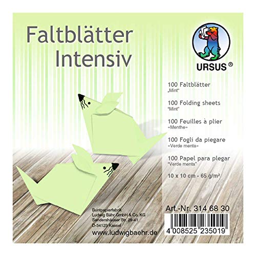 Ursus 3146830 Faltblätter, einfarbig, 100 Blatt, 65 g/m, 10 x 10 cm, für Klein und L