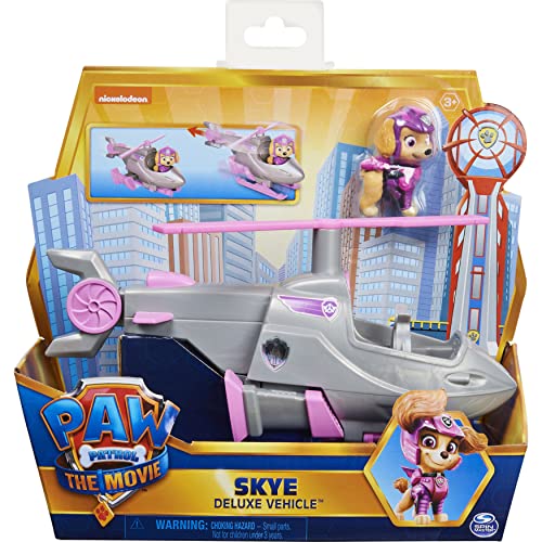 PAW Patrol, Skyes Deluxe-Film-Transformationsspielzeugauto mit Actionfigur zum Sammeln, Kinderspielzeug für Kinder ab 3 Jahren