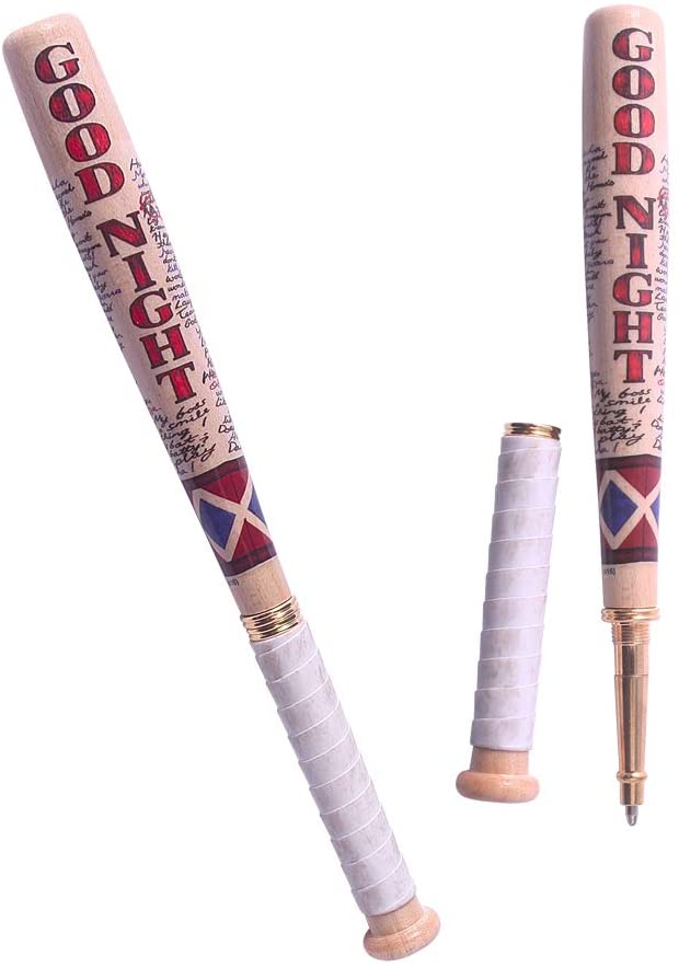 The Noble Collection DC Harley Quinn Baseball Bat Pen - 6in (15cm) Miniature Bat Ballpoint Pen - Officially Licensed Film Set Movie Props Gifts Stationery