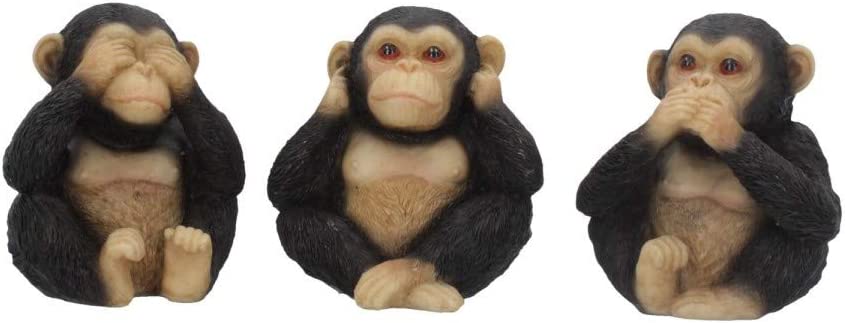 Nemesis Now U4174M8 Three Wise Chimps Figurine 8cm Black