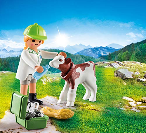 Playmobil Special Plus 70252 Veterinario con vitello e valigia da veterinario