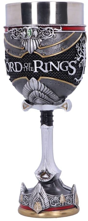 Nemesis Now Officially Licensed Lord of The Rings Aragorn Goblet, Silver, 19.5cm