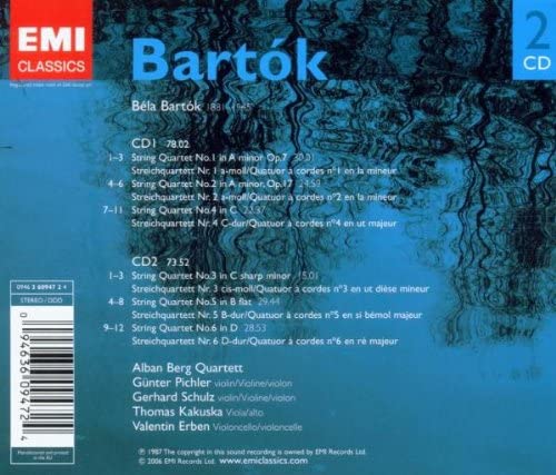 Alban Berg Quartett  - Bartok: String Quartets 1-6 [Audio CD]