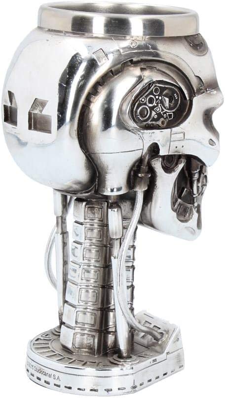 Nemesis Now Terminator Head Goblet 17cm Silver, Resin w/Stainless Steel Insert, 1 Count (Pack of 1)