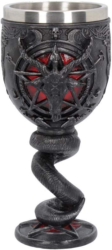 Nemesis Now Baphomet Goblet 16cm, Resin w/Stainless Steel, Black