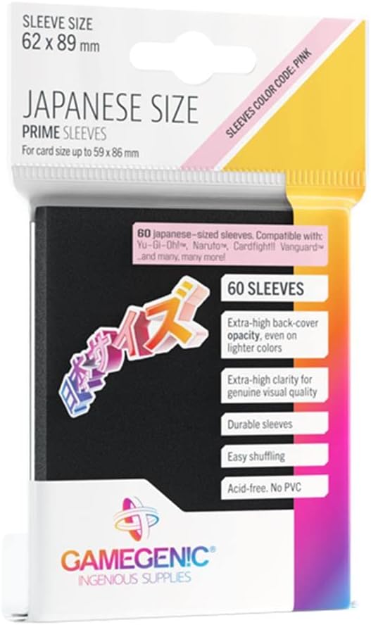 Prime Japanese Sized Sleeves Black - Multi-Language (Includes Spanish)