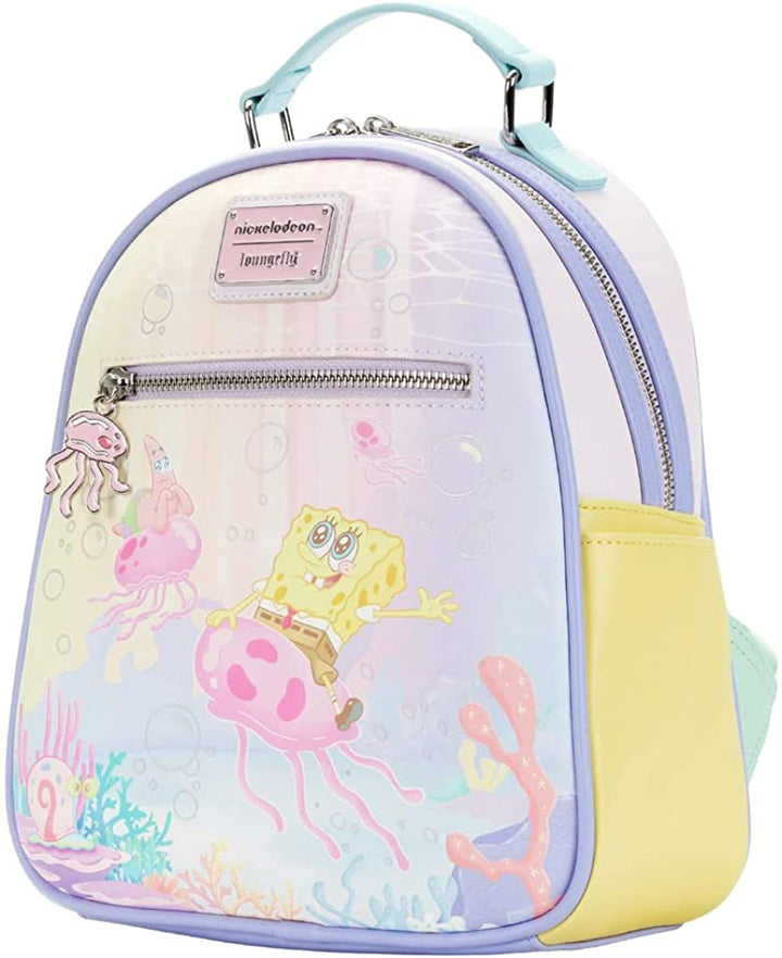 Loungefly Spongebob Schwammkopf Pastell Jellyfishing Damen Schultergurt mit doppeltem Riemen