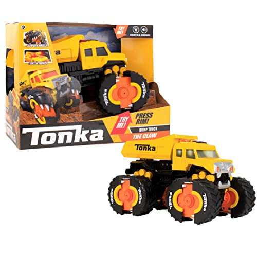 Tonka 6121 The CLAW Lights and Sounds Dump Truck, Dumper Truck Toy for Children,