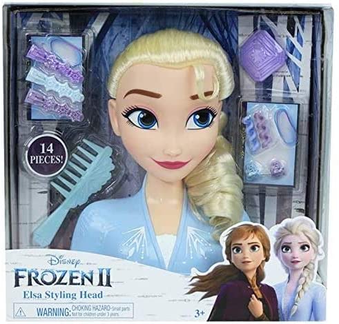 JP Disney Styling Frozen 2 Elsa Styling-Kopf, Puppen und Zubehör, Rollenspiele, Geschenke für Kinder ab 3 Jahren