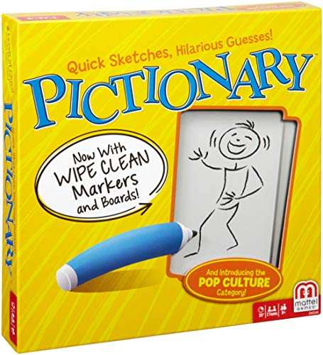 Mattel Games Pictionary snel-teken-raadsspel, volwassen en junior aanwijzingen