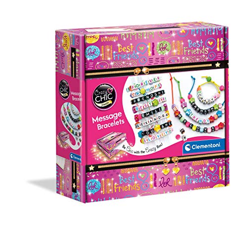 Clementoni 18634 Crazy Chic Message Armbänder Schmuckset für Kinder ab 7 Jahren