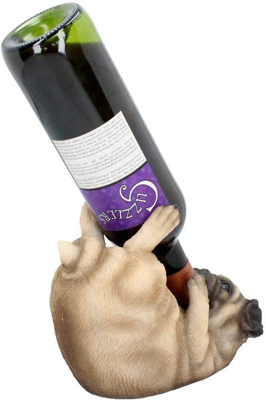 Nemesis Now Guzzlers Pug Wine Bottle Holder 21cm Fawn