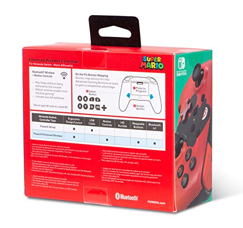 PowerA Enhanced Wireless Controller – Mario Silhouette – Nintendo Switch