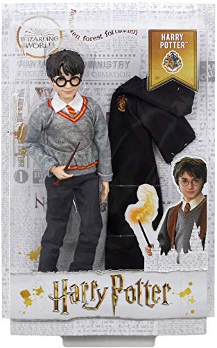 Harry Potter FYM50 Puppe mit Hogwarts Robe und Zauberstab