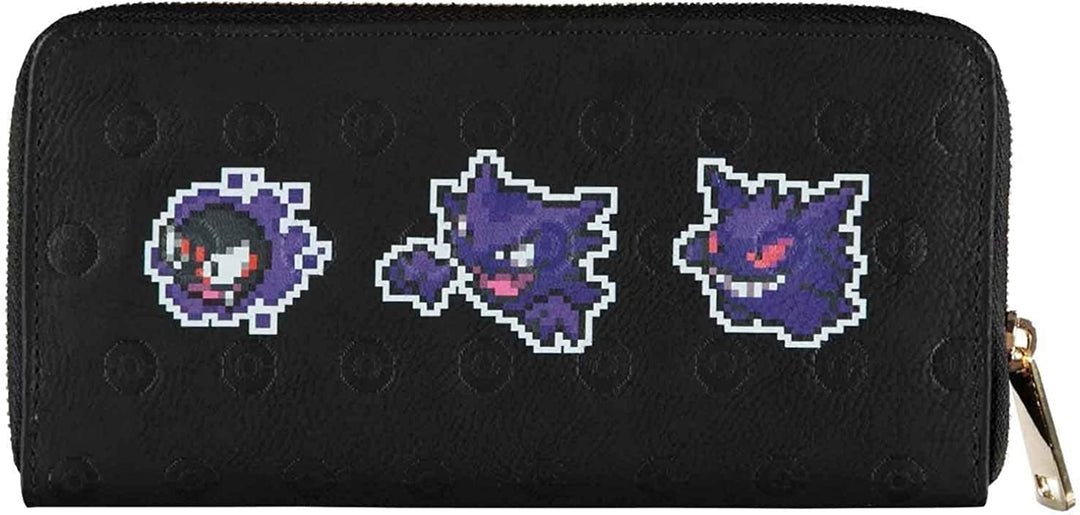 Pokemon Geldbörse Pixel Ghosts Gastly Haunter Gengar Offizieller schwarzer Reißverschluss