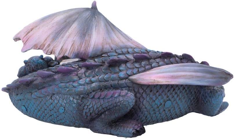 Nemesis Now U4940R0 Little Dream Blue Dragon and Hatchling Sleeping Figurine, Po