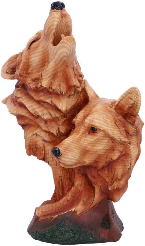 Nemesis Now Natural Call Howling Wolf Wood Effect Bust, Polyresin, One Size