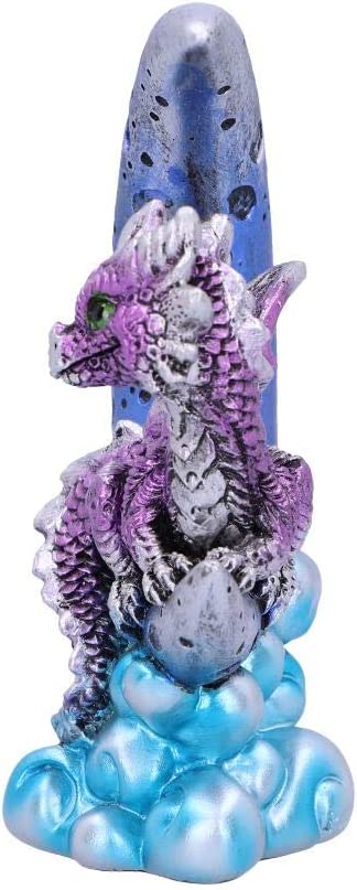 Nemesis Now U5028R0 Metallic Purple Crescent Creature Moon Dragon Figur, Poly