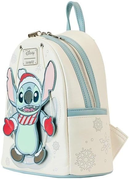 Loungefly Disney Lilo und Stitch Schneeengel Cosplay Mini-Rucksack Weiß/Off Whit