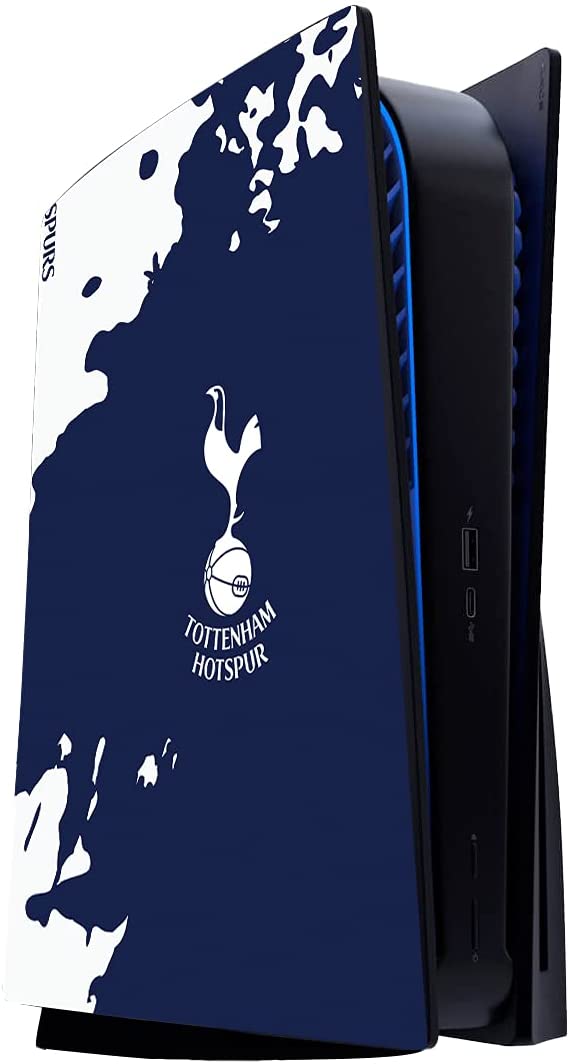 Official Tottenham Hotspur FC Merchandise Premium Vinyl Water-Resistant Anti-Scratch PS5 Console and Controller Skins - Blue and white PS5 Bundle -Tottenham Hotspur FC Gifts