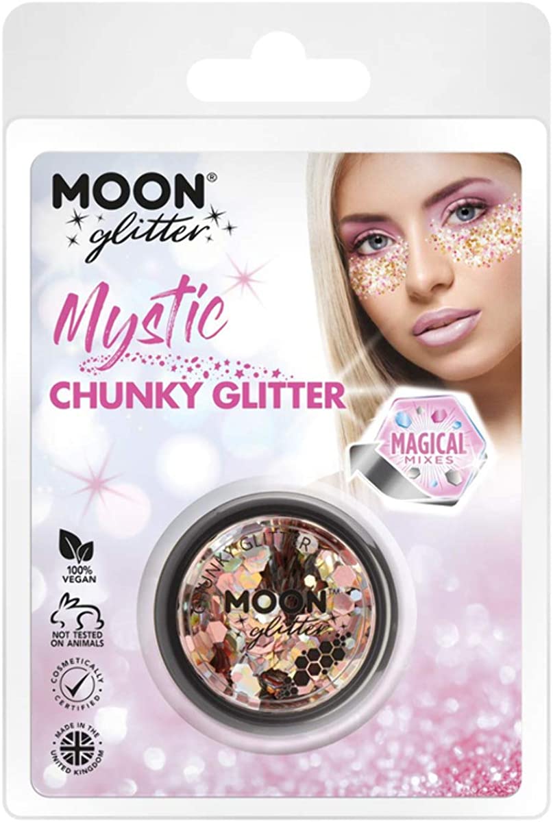 Smiffys Moon Glitter Mystic Chunky Glitter, gemischte Farben