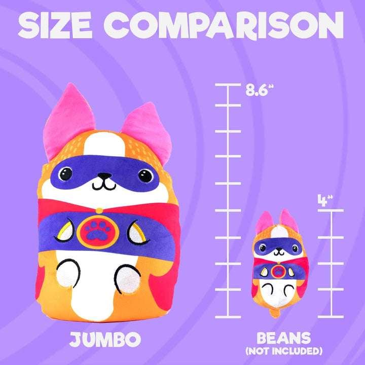 Dogs vs Squirls - Jumbo - Nigel - Super Soft and Squishy Stuffed Bean-Filled Plu