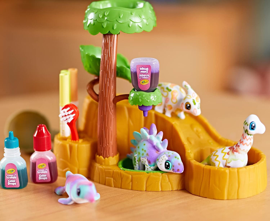 CRAYOLA Washimals Pets - Dinosaur Waterfall Playset | Includes Washable Marker Pens & Inks