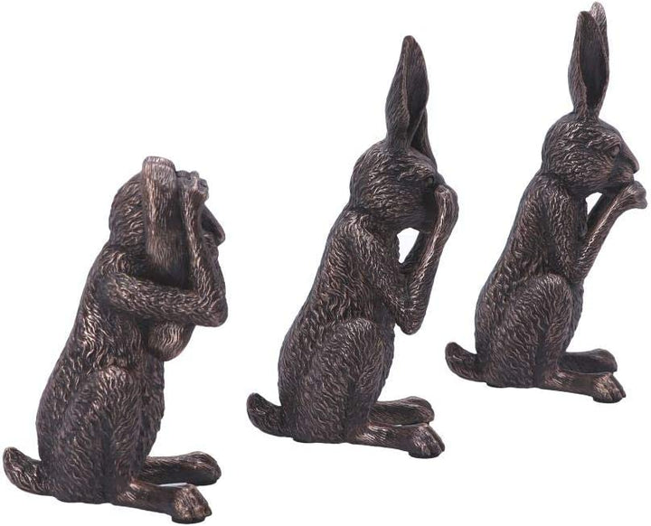 Nemesis Now See No, Hear No, Speak No Evil Hasenfiguren aus Bronze, Polyresin, 1 Stück