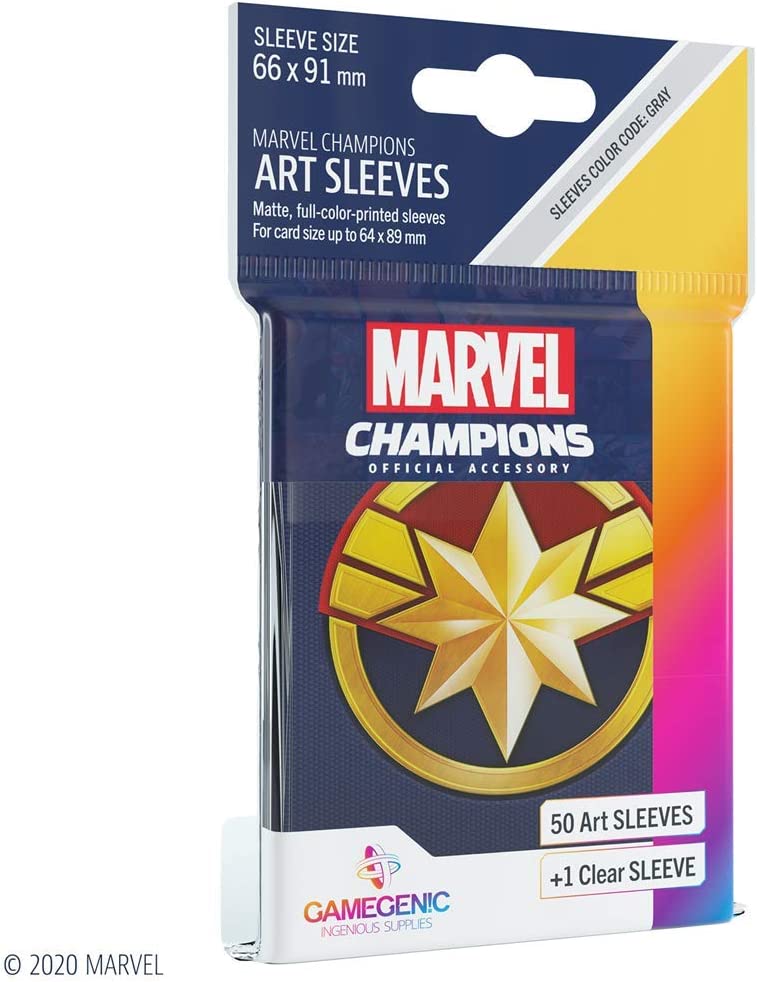 Gamegenic Marvel Champions Art Sleeves – Captain Marvel (50)