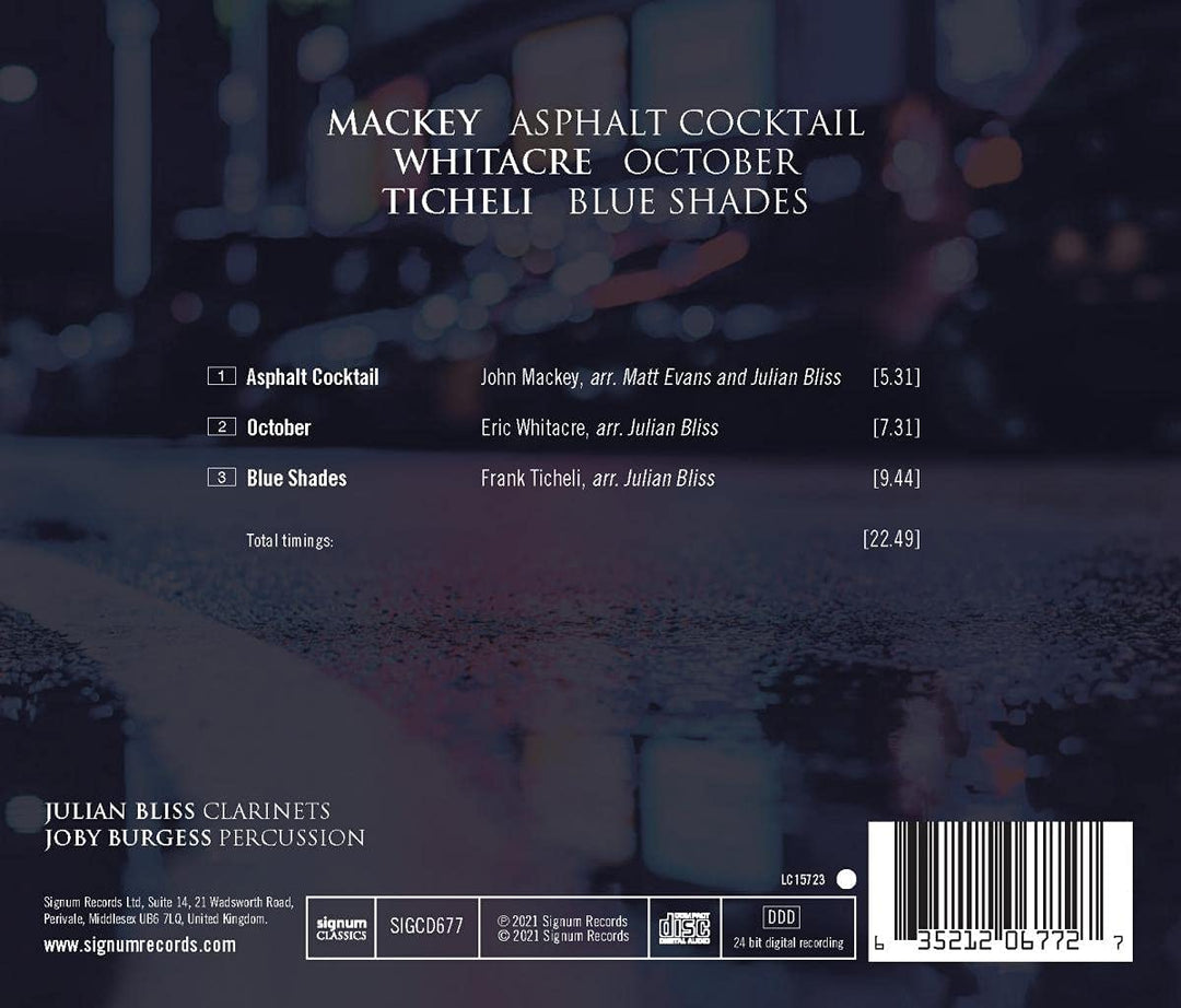 Whitacre / Burgess - Mackey: Asphalt Cocktail/Whitacre: October/Ticheli: Blue Shades [Audio CD]