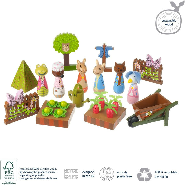 Peter Rabbit Spielzeug – Peter Rabbit Figuren, kleine Welttiere aus Holz – Spielfigur