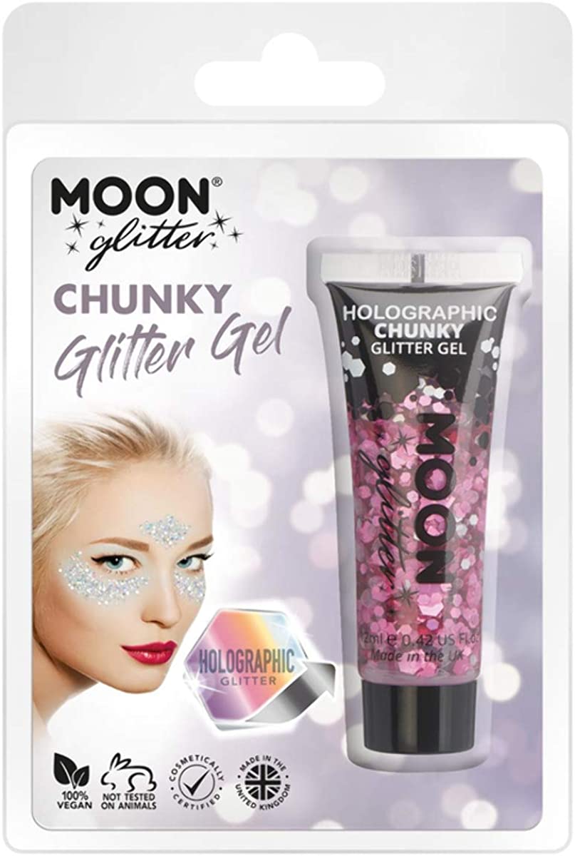 Smiffys Moon Glitter Holographic Chunky Glitter Gel, Pin