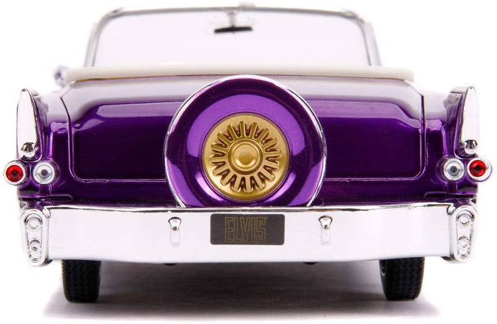 Jada Toys 253255011 1956 Presley Cadillac Eldorado Die-cast Toy Car, Doors, Trunk & Bonnet Open, Includes Elvis Figure, 1:24 Scale Purple